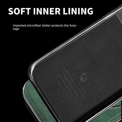 Phone Case with Foldable Stand and Magnetic Charging, 9H Lens Protection