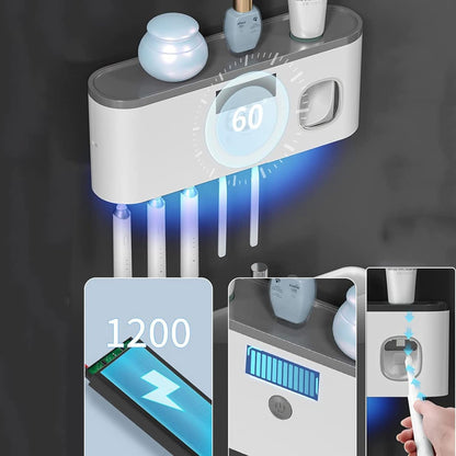 Smart Toothbrush Holder for Bathroom with UV Sterilizer