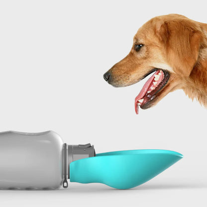Dog Water Bottle with Foldable Bowl and Leakproof Locking System, 27oz Capacity