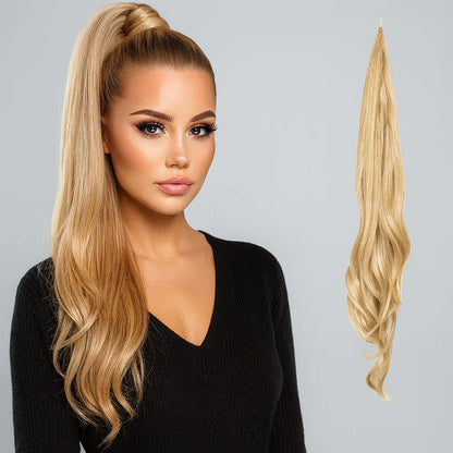 Clip In Ponytail Extension with Wrap Around Strand and Hairpins