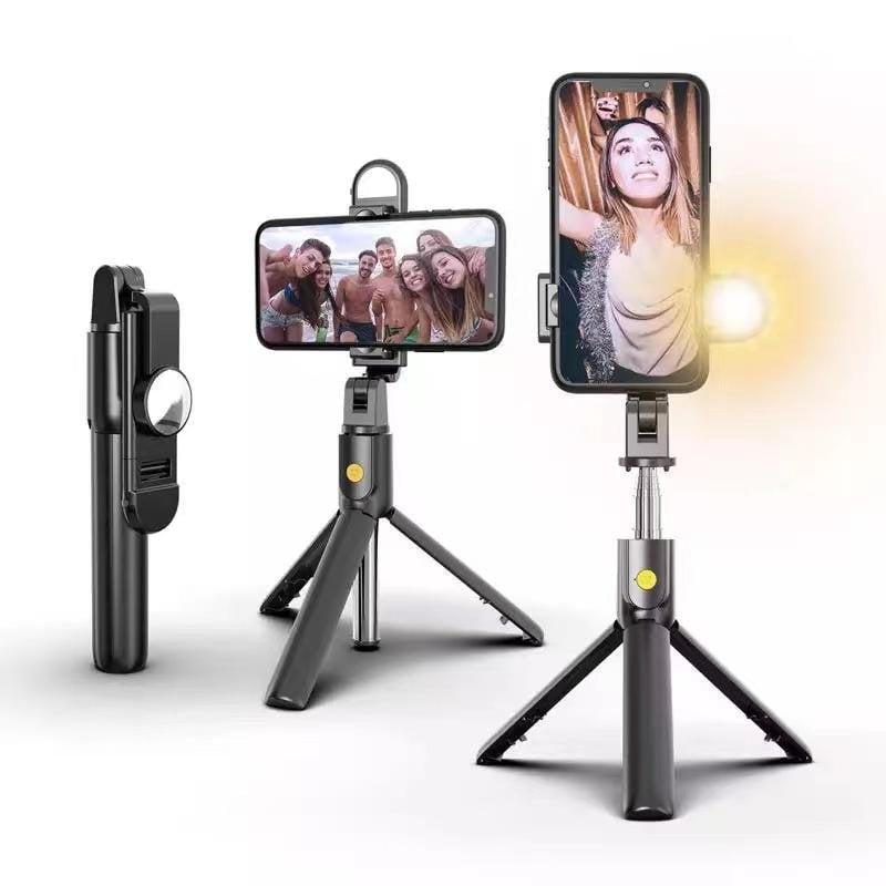 Extendable Selfie Stick with Wireless Remote and Detachable Fill Light