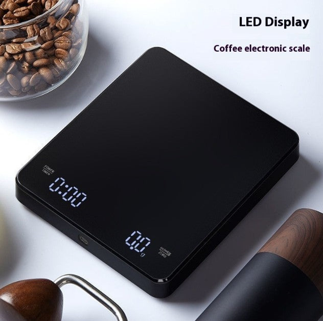 Digital Coffee Scale with Built-In Timer and Backlit LCD Display