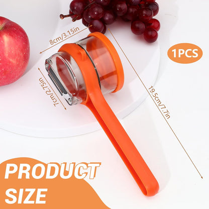 Dual Blade Apple Peeler with Two Interchangeable Heads, a Potato Eye Remover and a Peel Storage Box