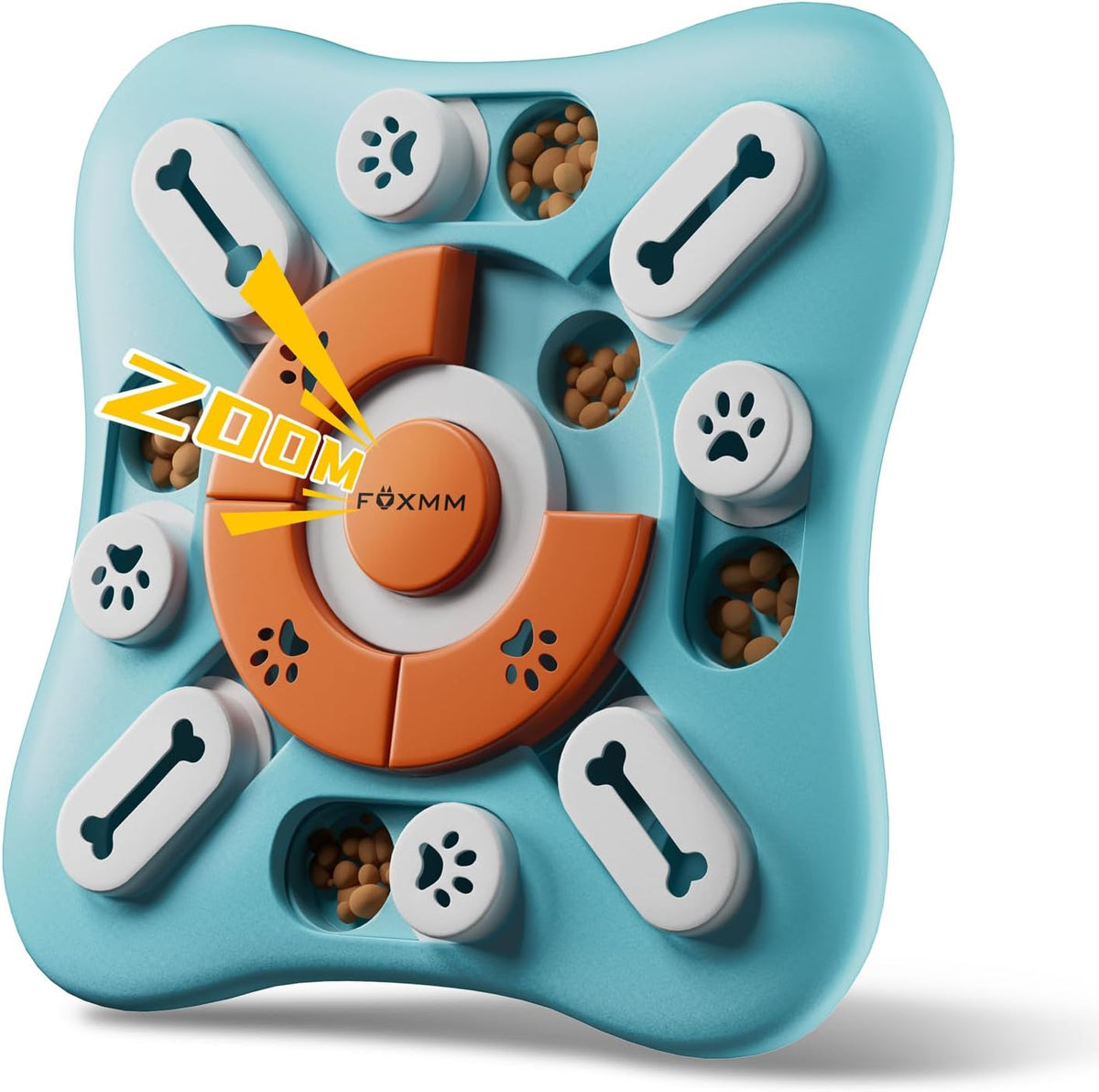 Interactive Dog Puzzle Toy with Sliding Pieces and Built in Squeaker