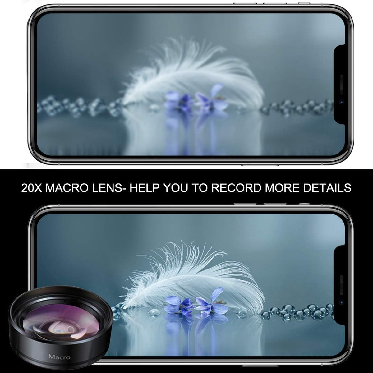 3 in 1 Phone Camera Lens Set with Macro Wide Angle and Fisheye Lenses