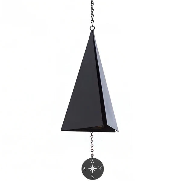 Triangular Steel Wind Bell with Three Tones, Compass Windcatcher, and Jack Chain