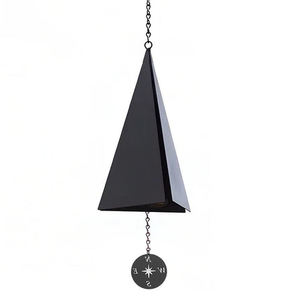 Triangular Steel Wind Bell with Three Tones, Compass Windcatcher, and Jack Chain