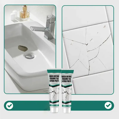 Tile Repair Paste with Spatula and Sandpaper, 100ml Tube