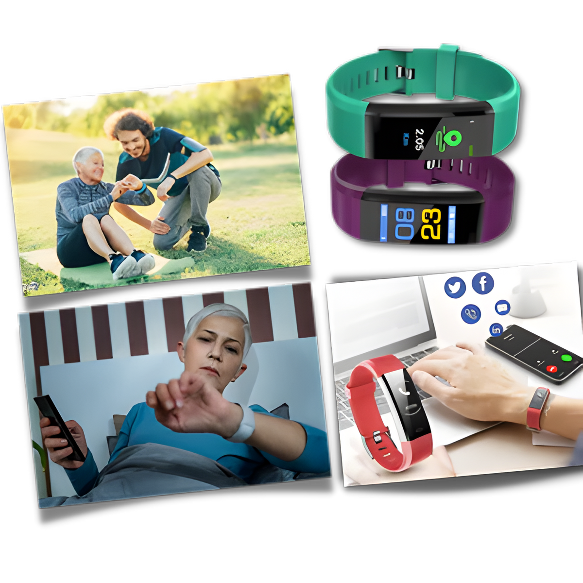 Smartwatch with Heart Rate and Blood Pressure Monitor