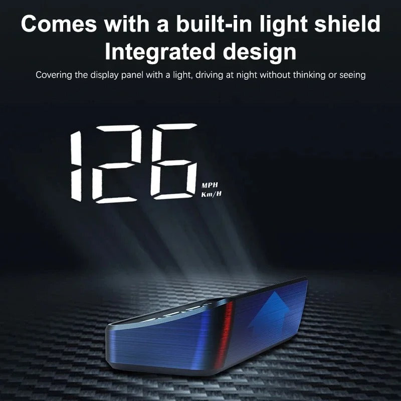 Windshield Heads Up Display with Digital Speedometer and GPS Tracking