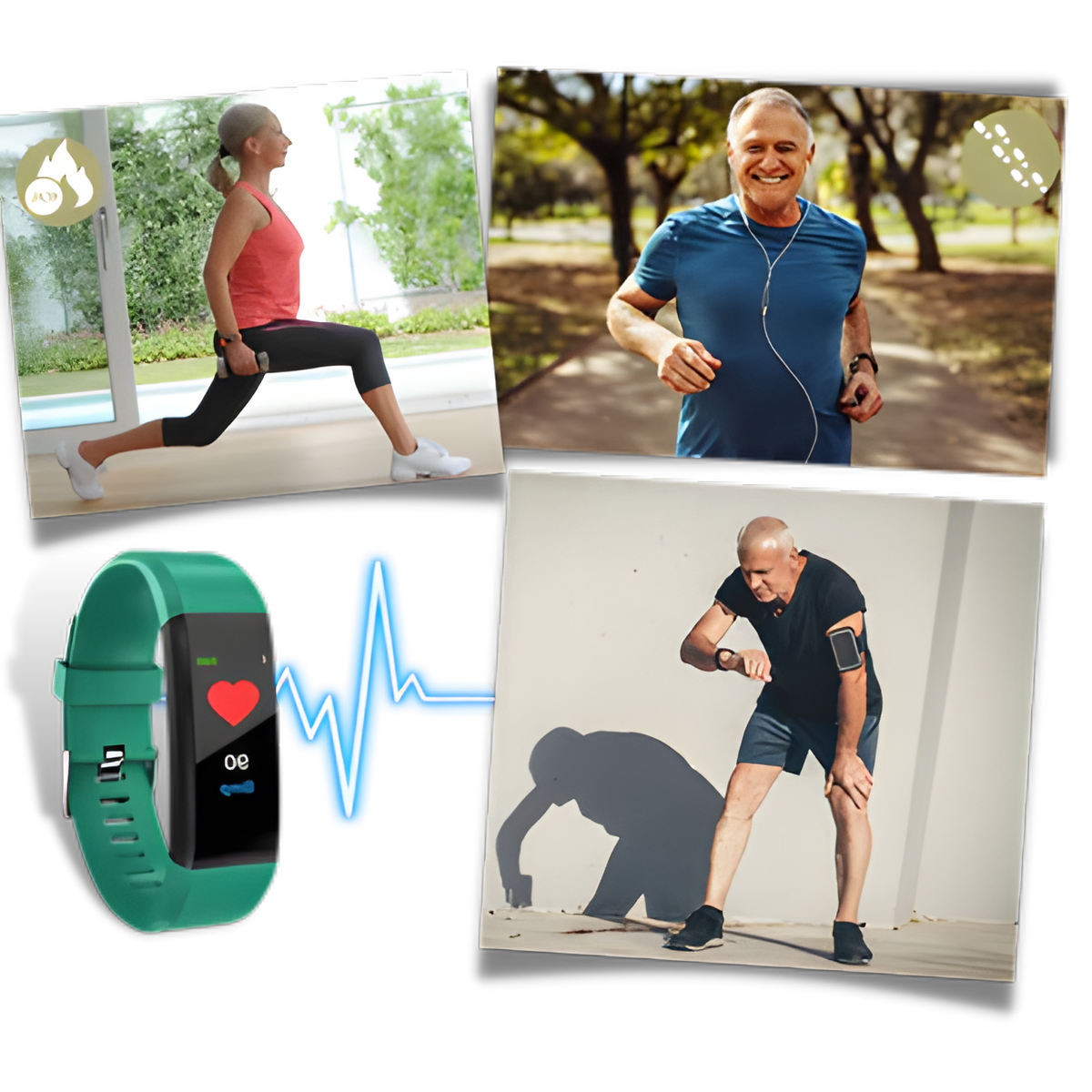 Smartwatch with Heart Rate and Blood Pressure Monitor