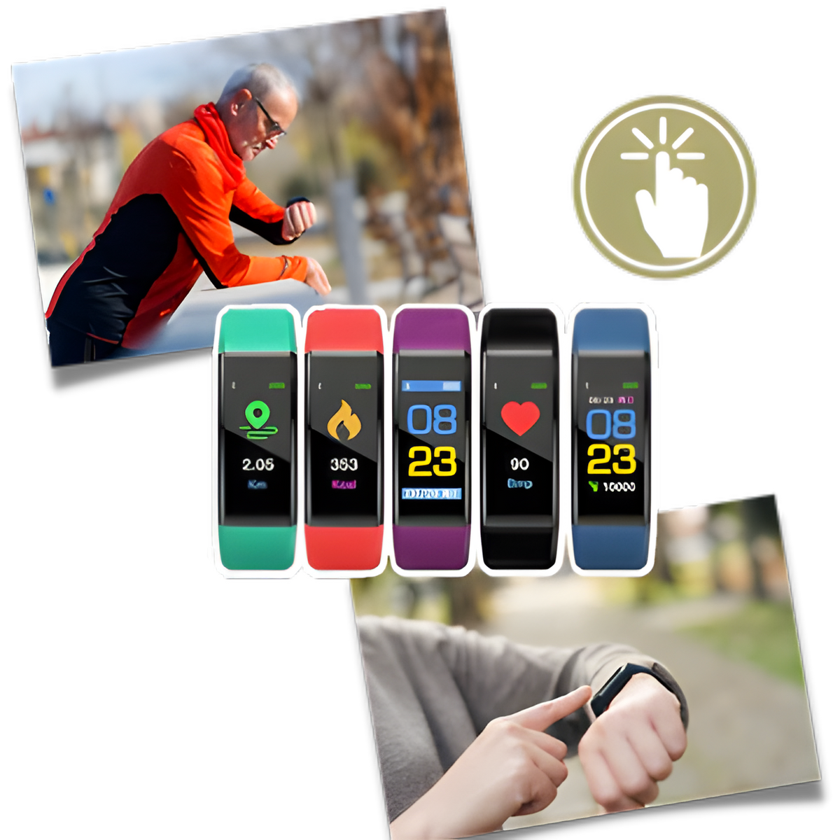 Smartwatch with Heart Rate and Blood Pressure Monitor