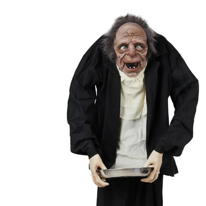 Animated Halloween Figure with Sound-Activated Head Shaking and Red LED Eyes