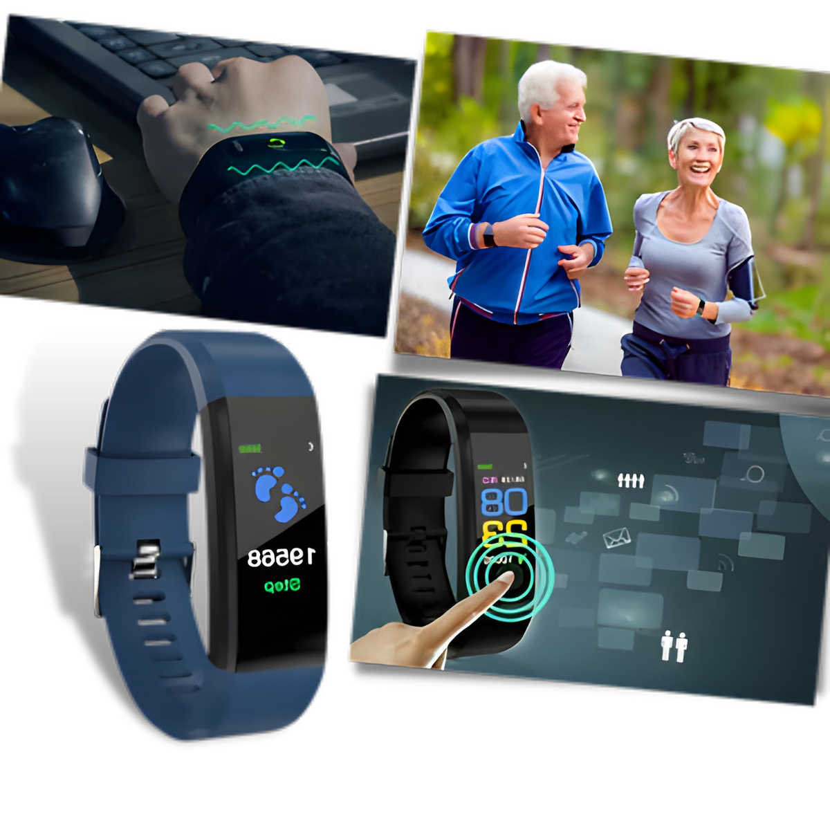 Smartwatch with Heart Rate and Blood Pressure Monitor