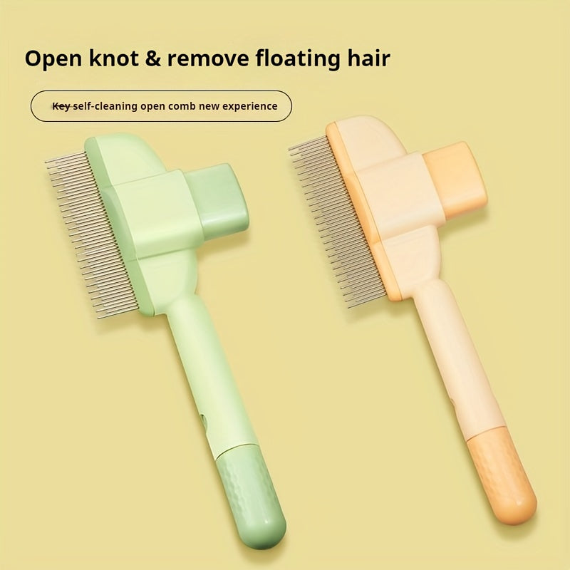 Stainless Steel Flea Comb for Dogs and Cats with Extra Fine Teeth and a One Press Hair Release