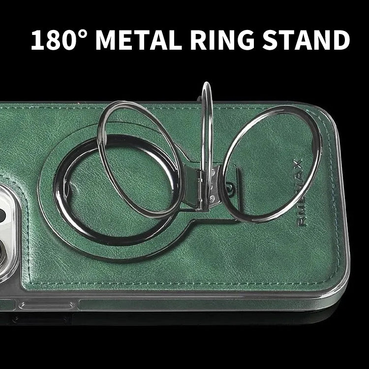 Phone Case with Foldable Stand and Magnetic Charging, 9H Lens Protection