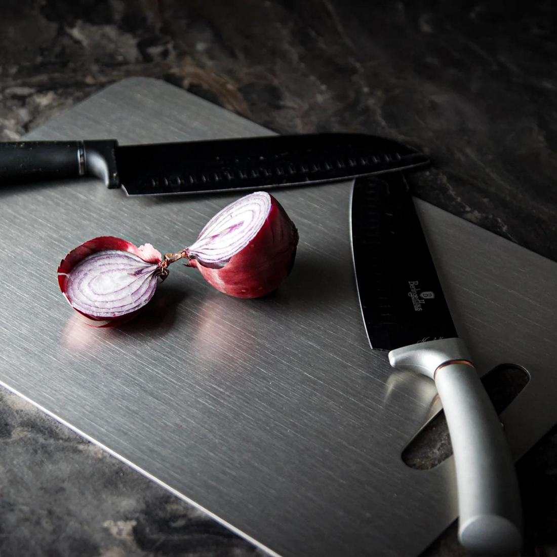 Titanium Cutting Board with Antibacterial Surface and Rounded Safety Edges