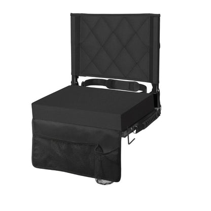 Stadium Seat with Angled Back Support and Adjustable Shoulder Strap