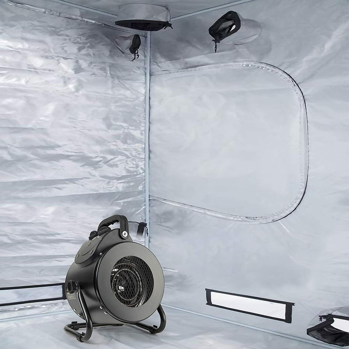 Space Heater with Steel Coil and Dual Air Circulation for Greenhouses and Grow Tents