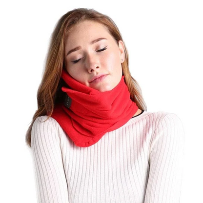 Neck Support Travel Pillow with Microbead Filling and Phone Holder