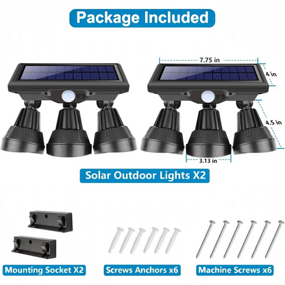 Solar Outdoor Security Floodlight with Motion Sensor