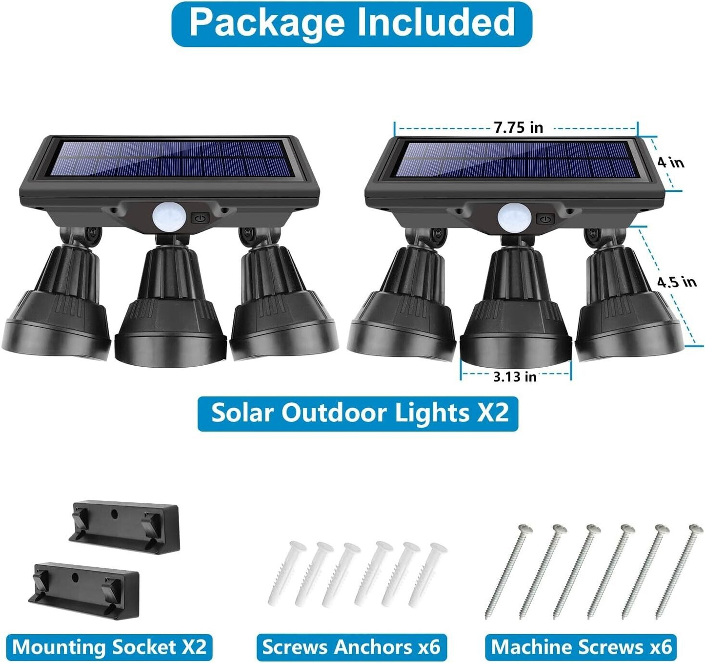 Solar Outdoor Security Floodlight with Motion Sensor