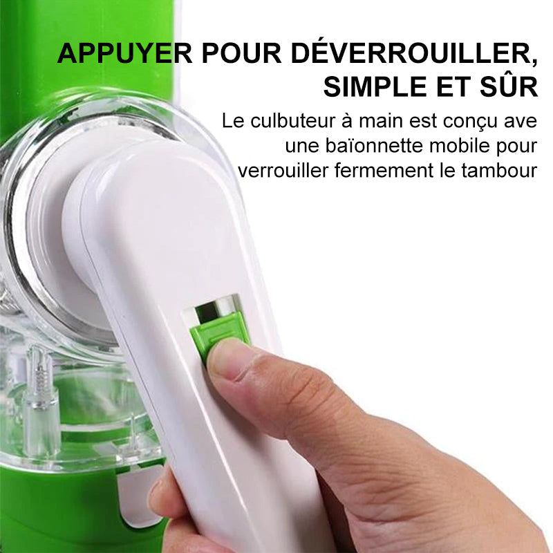 Rotary Vegetable Grater with 3 Interchangeable Stainless Steel Blades and Suction Feet