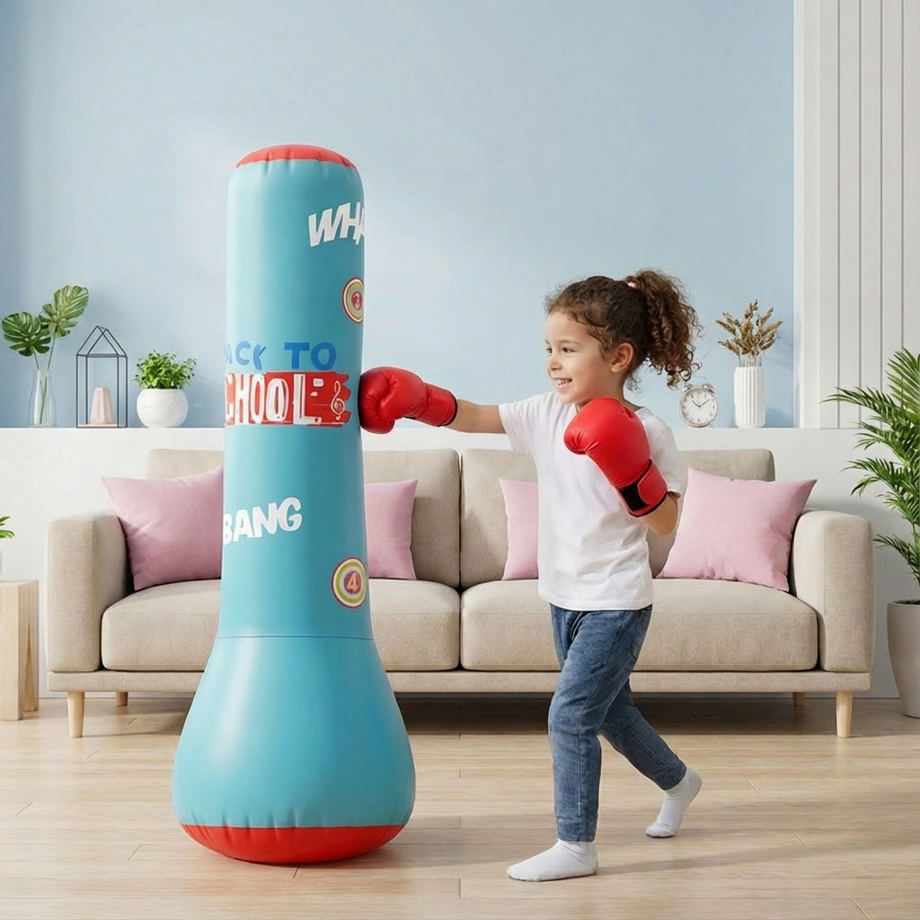 Inflatable Kids Boxing Bag with Water Filled Base for Active Play