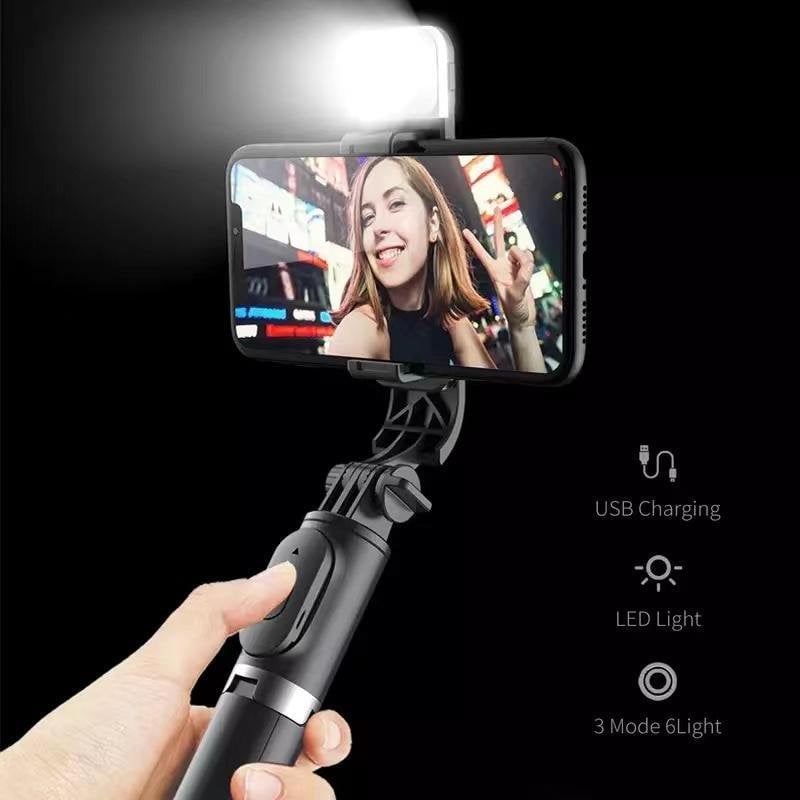 Extendable Selfie Stick with Wireless Remote and Detachable Fill Light