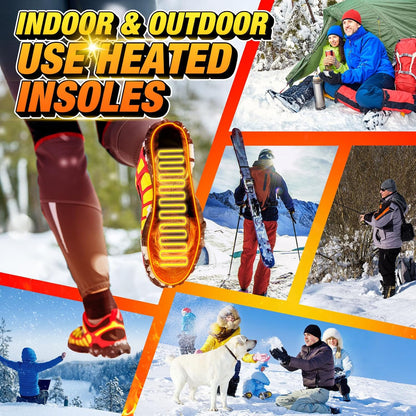 Rechargeable Heated Insoles with 3-Level Remote Control and 8-Hour Battery