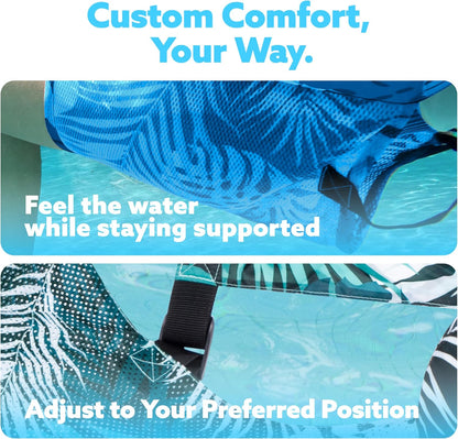 Inflatable Pool Float Chair with Mesh Seat and Adjustable Straps, 250lb Capacity