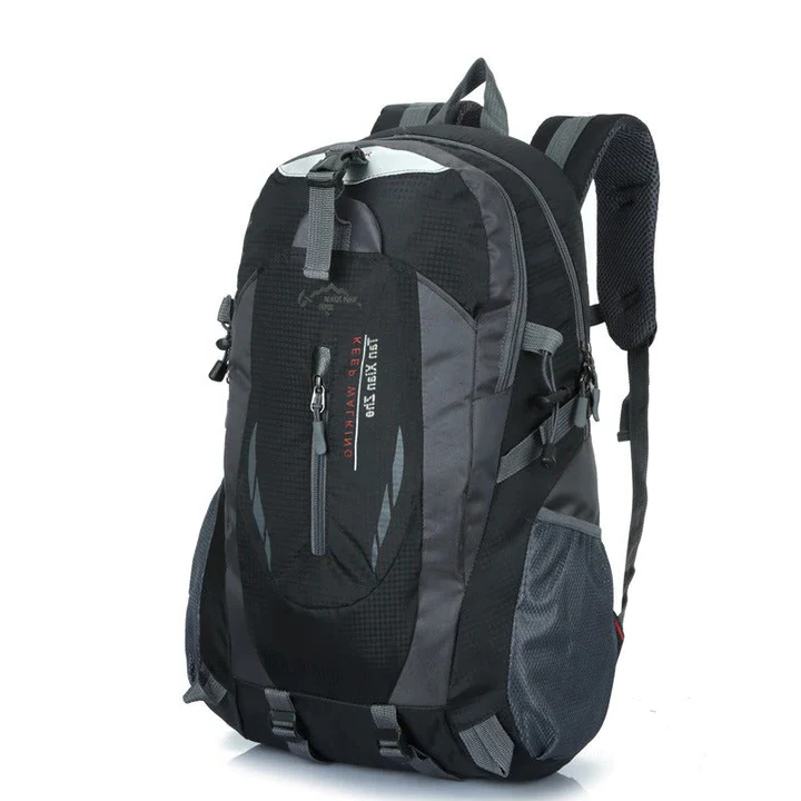 Waterproof Nylon Travel Backpack with Padded Straps and Multiple Pockets