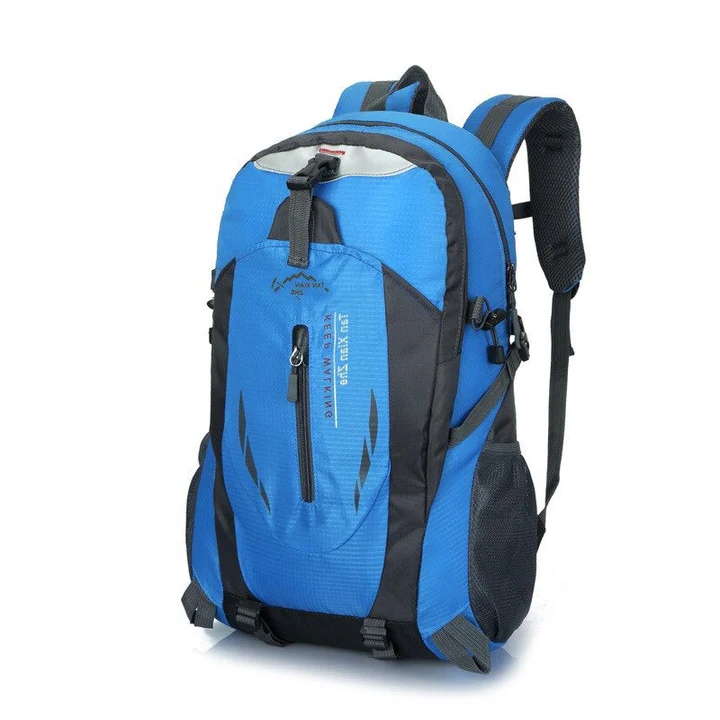 Waterproof Nylon Travel Backpack with Padded Straps and Multiple Pockets