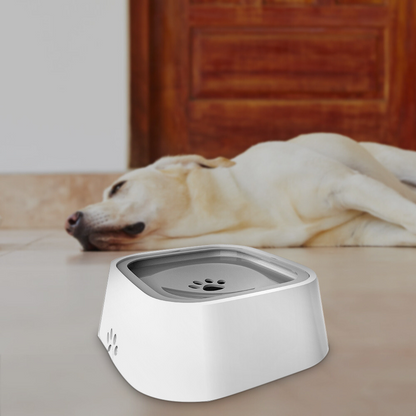 No Spill Dog Water Bowl with Floating Disk Control and Grip Base for Pets