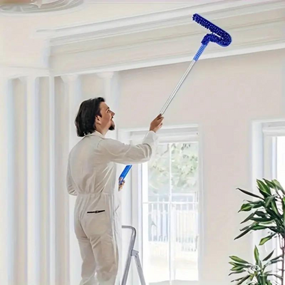 Extendable Ceiling Fan Duster with Coral Velvet Bristles and Flexible Head