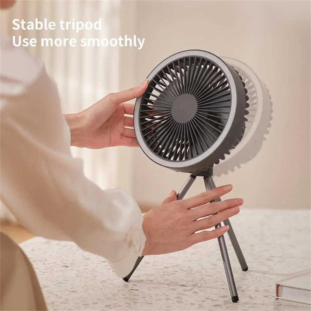 Portable Rechargeable Fan with LED and Built in Power Bank