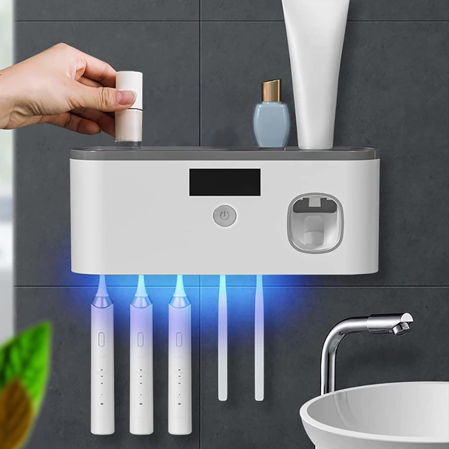 Smart Toothbrush Holder for Bathroom with UV Sterilizer