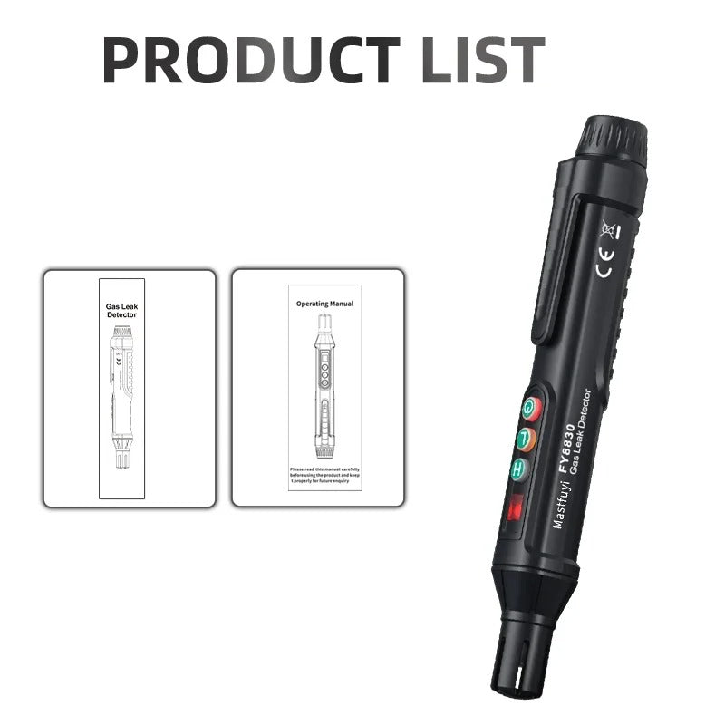 Handheld Gas Leak Detector with a Semiconductor Sensor, Sound and Light Alarm and Adjustable Sensitivity