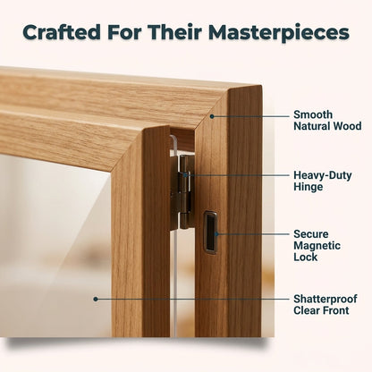 Artwork Display Frame with Magnetic Latch and 150-Sheet Storage Compartment