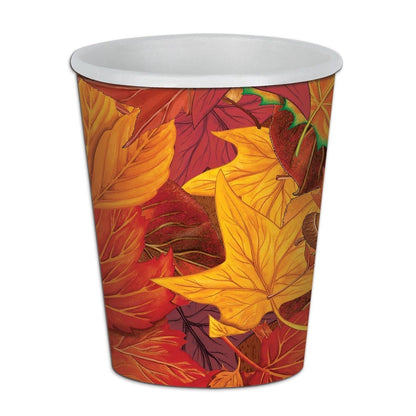 Thanksgiving Fall Leaf Beverage Cups - Bulk 96 Pack