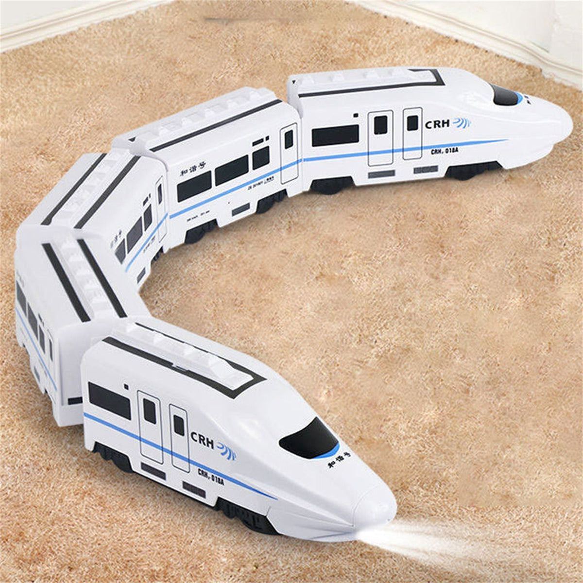 Colorful Linking Chain Train Toy for Toddlers with Carriages to Push and Pull in Three Set Sizes