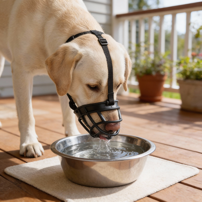 Adjustable Dog Muzzle with Breathable Mesh and Multiple Straps, Six Sizes
