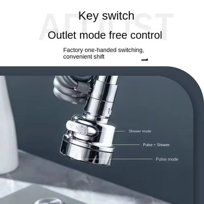 Faucet Extender with a 360 Degree Swivel, a Stretch Hose, Three Spray Modes and a Built In Filter