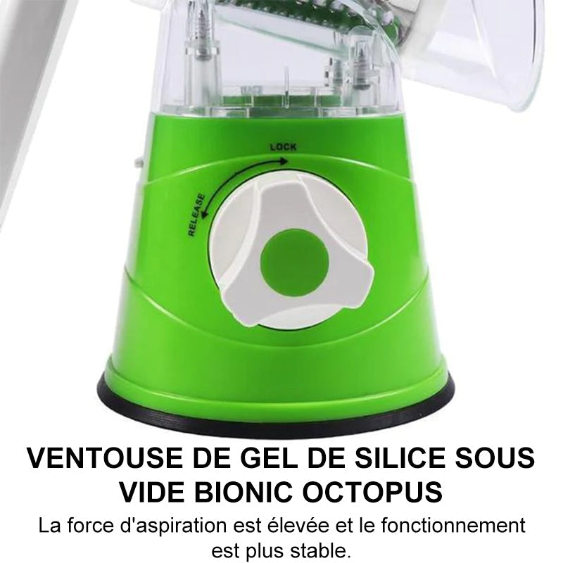 Rotary Vegetable Grater with 3 Interchangeable Stainless Steel Blades and Suction Feet
