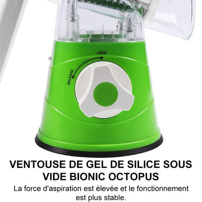 Rotary Vegetable Grater with 3 Interchangeable Stainless Steel Blades and Suction Feet