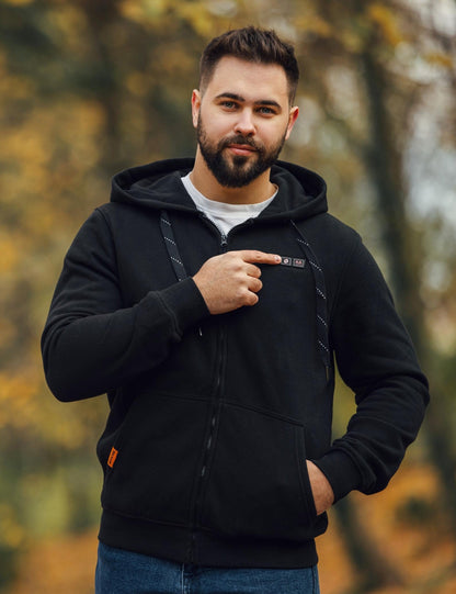 Heated Zip Hoodie with Five Warming Zones and Dual Zone Controls for Cold Weather