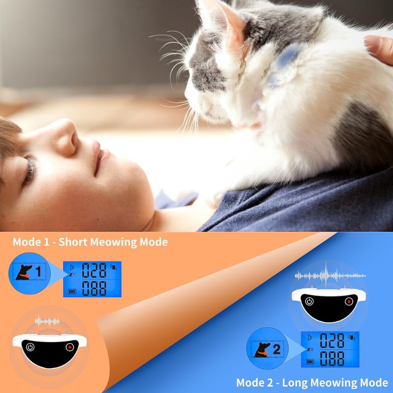 Cat Shock Collar with Remote for Effective Meowing Control