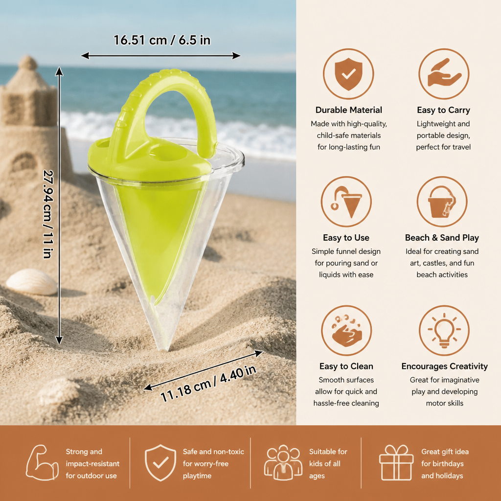 Kids Sand Funnel Toy for Beach Drawing and Pouring Play