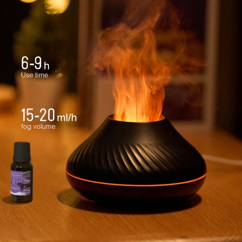 Essential Oil Diffuser with LED Flame Effect