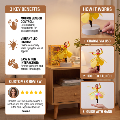 Flying Monkey Toy with Motion Sensor and Colorful LED Lights for Kids